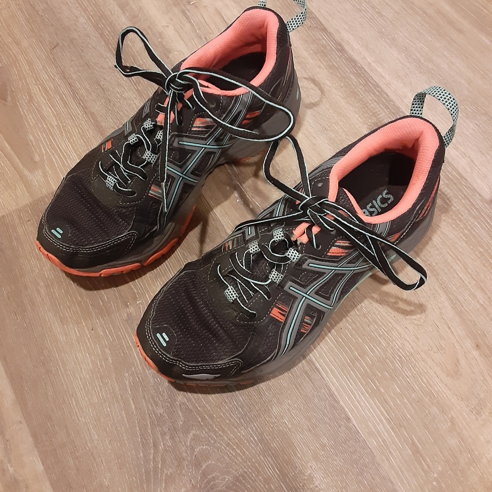 Asics Gel-Venture 5 Black/Teal Running Shoes Womens 7.5